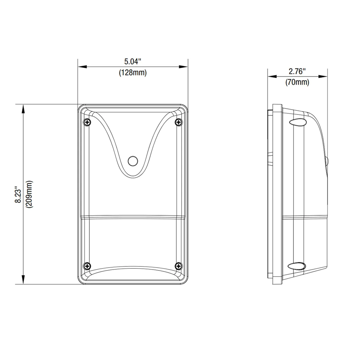 LED Mini Wall Pack, 3900Lm, 30W, 30K/40K/50K, On/Off Photocell, 120-347V, White