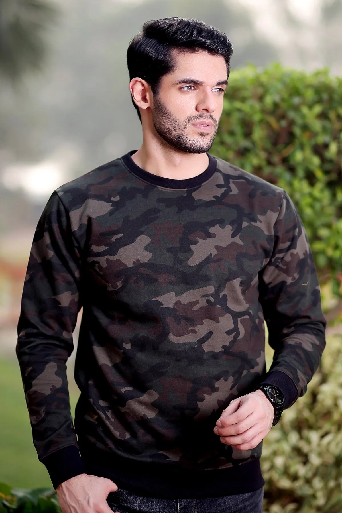 Mens "ELIO" Crew Neck Winter Pullover Sweatshirt