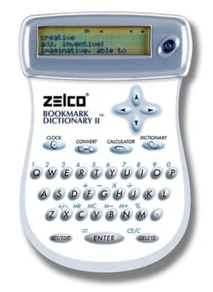 NEW NIB Zelco Electronic Bookmark Dictionary II Handy Compact Travel Reference