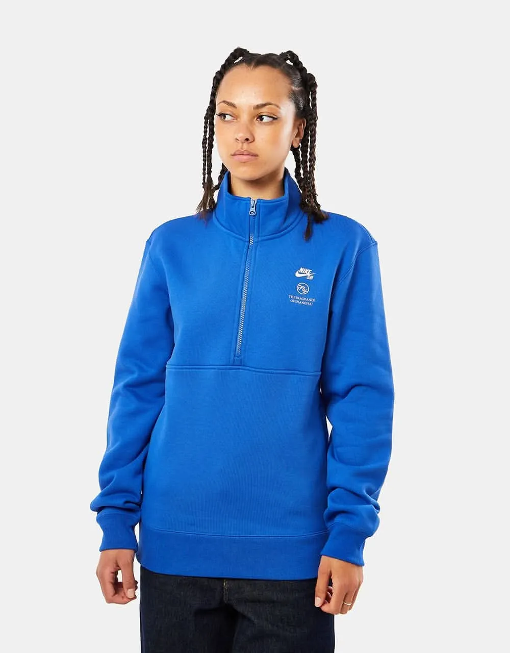 Nike SB x Fly Streetwear Half Zip - Game Royal/White
