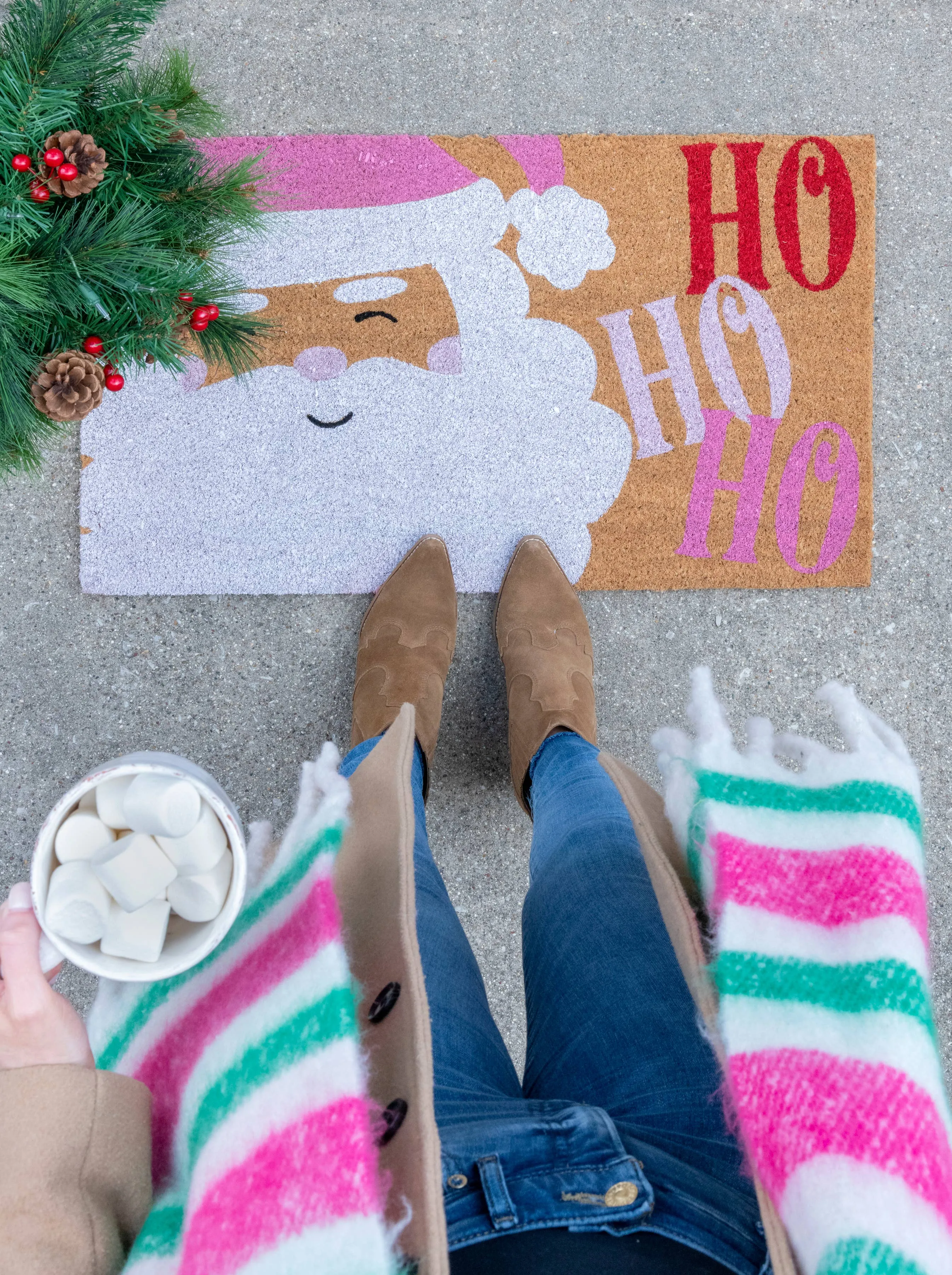 "HO HO HO" Door Mat
