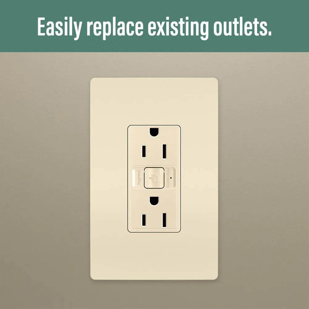 radiant 15A Smart Outlet with Netatmo, Light Almond