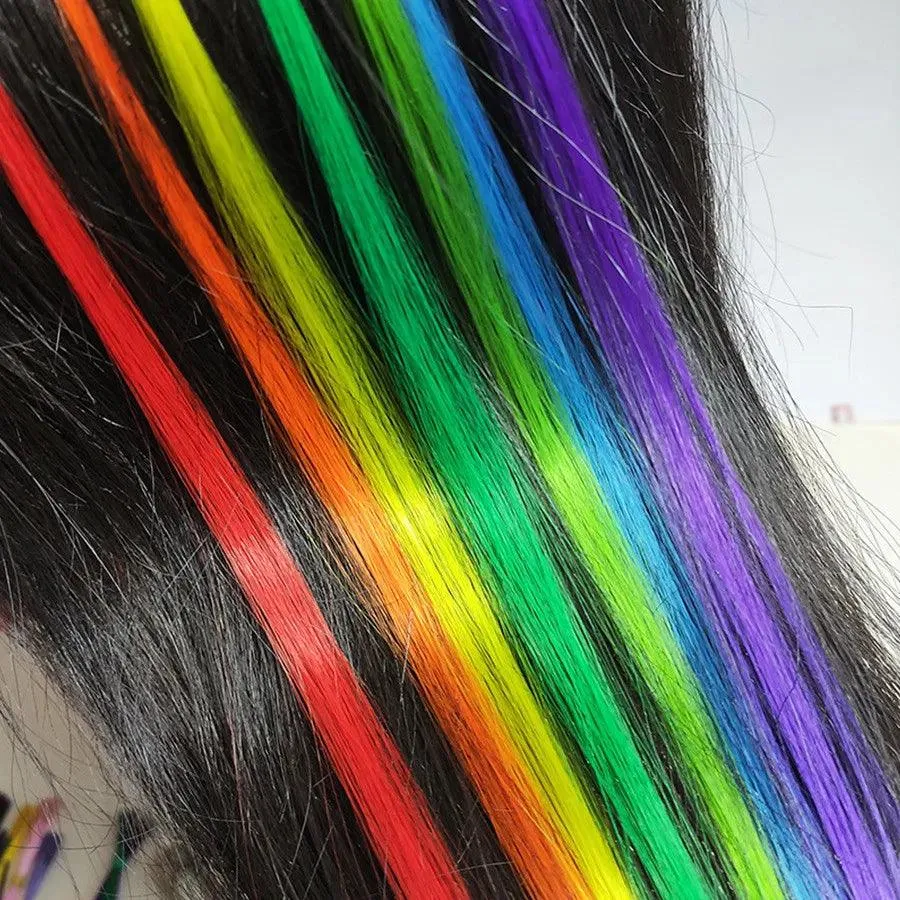 Rainbow Kanekalon Extensions: Vibrant Strands for Stylish Looks