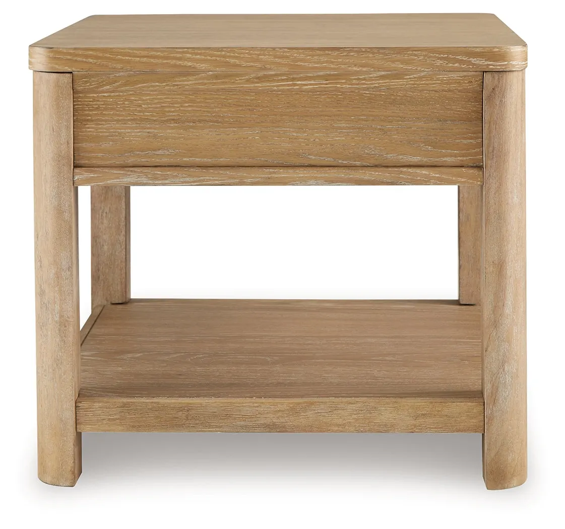 Rencott Coffee Table with 1 End Table in Light Brown