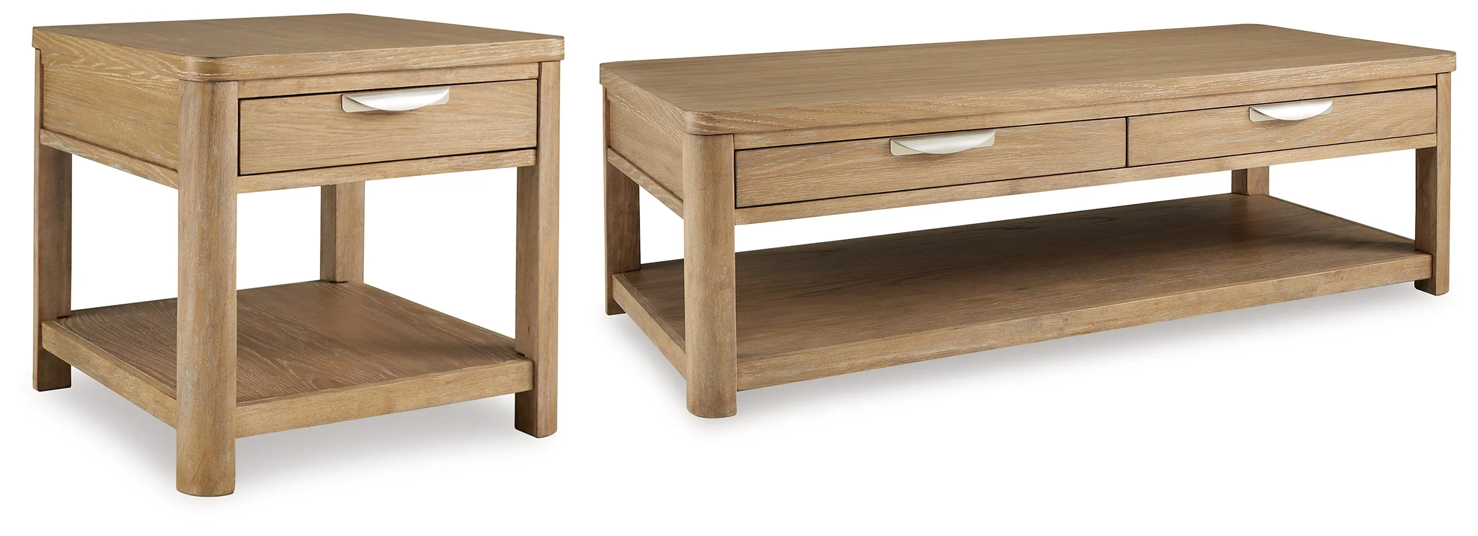 Rencott Coffee Table with 1 End Table in Light Brown