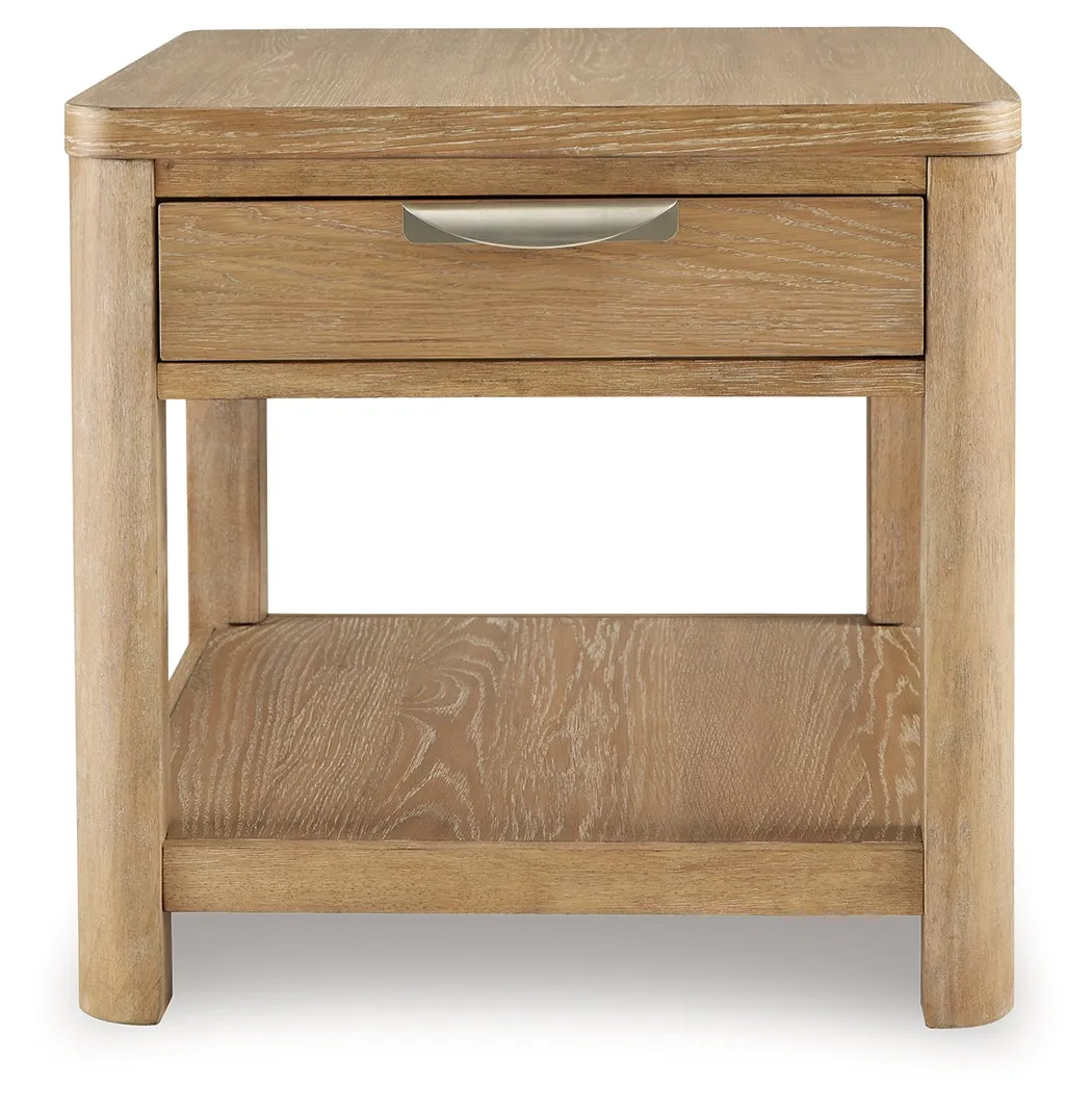 Rencott Coffee Table with 1 End Table in Light Brown