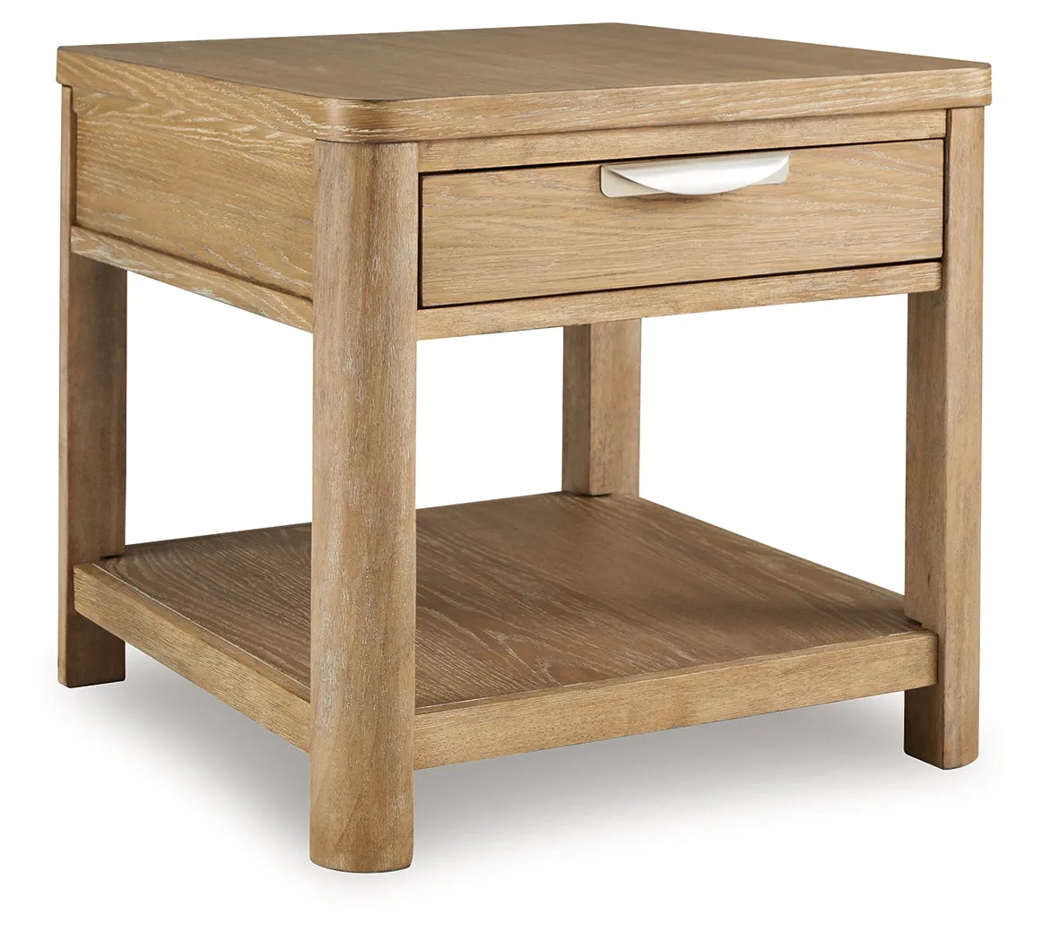 Rencott Coffee Table with 1 End Table in Light Brown
