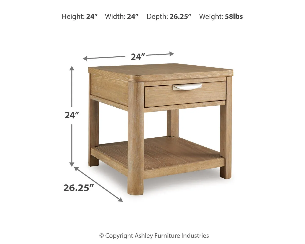 Rencott Coffee Table with 1 End Table in Light Brown