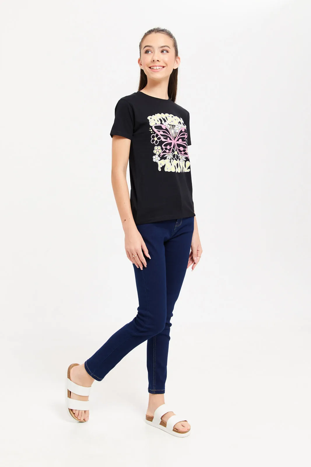Senior Girls Navy Basic Jeans