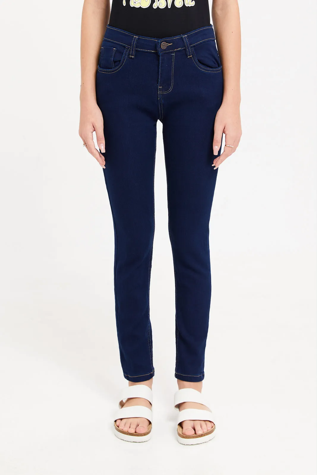 Senior Girls Navy Basic Jeans