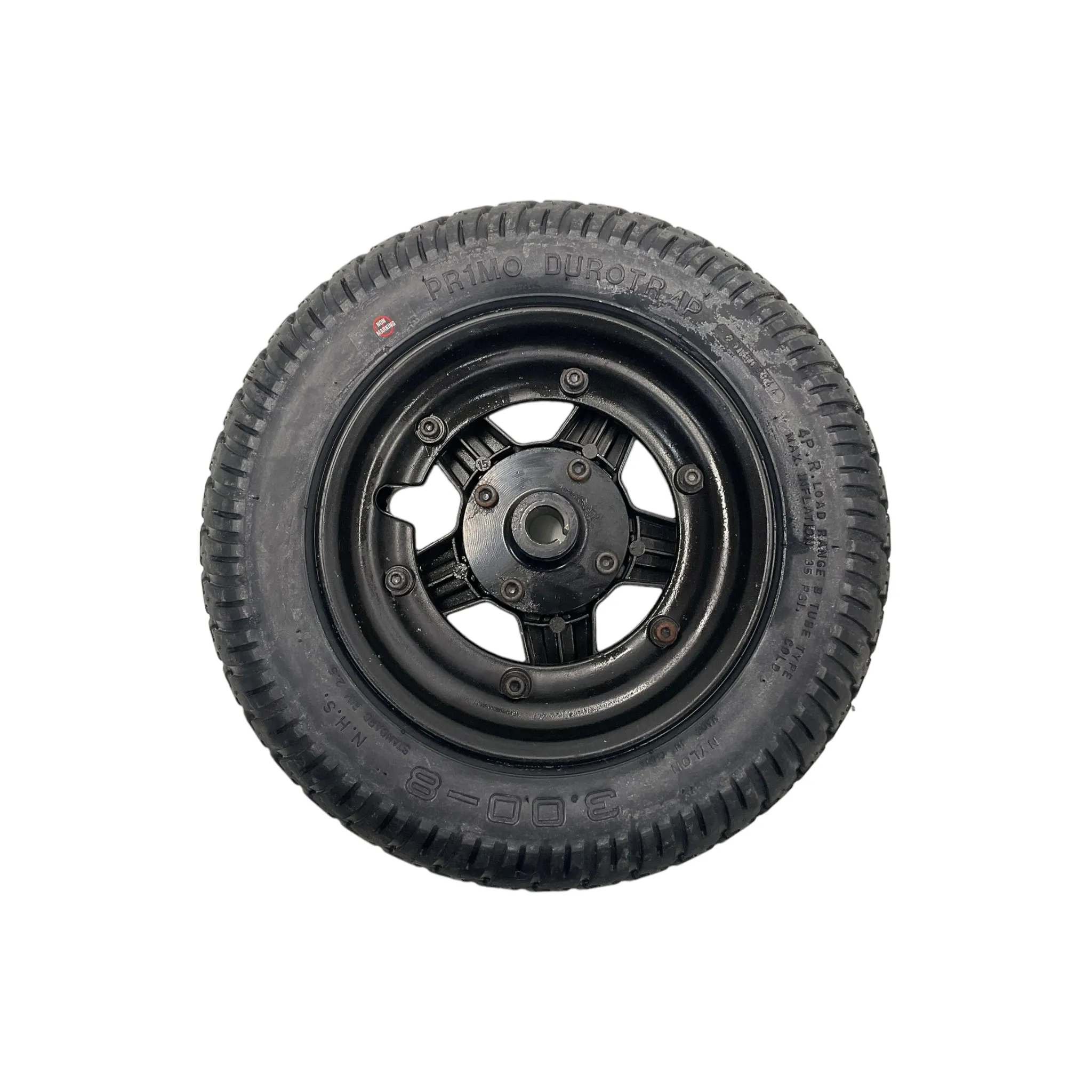 Solid/Flat-Free Drive Wheel for Pride Mobility Jazzy 600, Jazzy 600 XL, Jazzy Select HD, Jazzy Elite 14, and Jazzy Elite HD Power Chairs | Primo WHLASMB2187