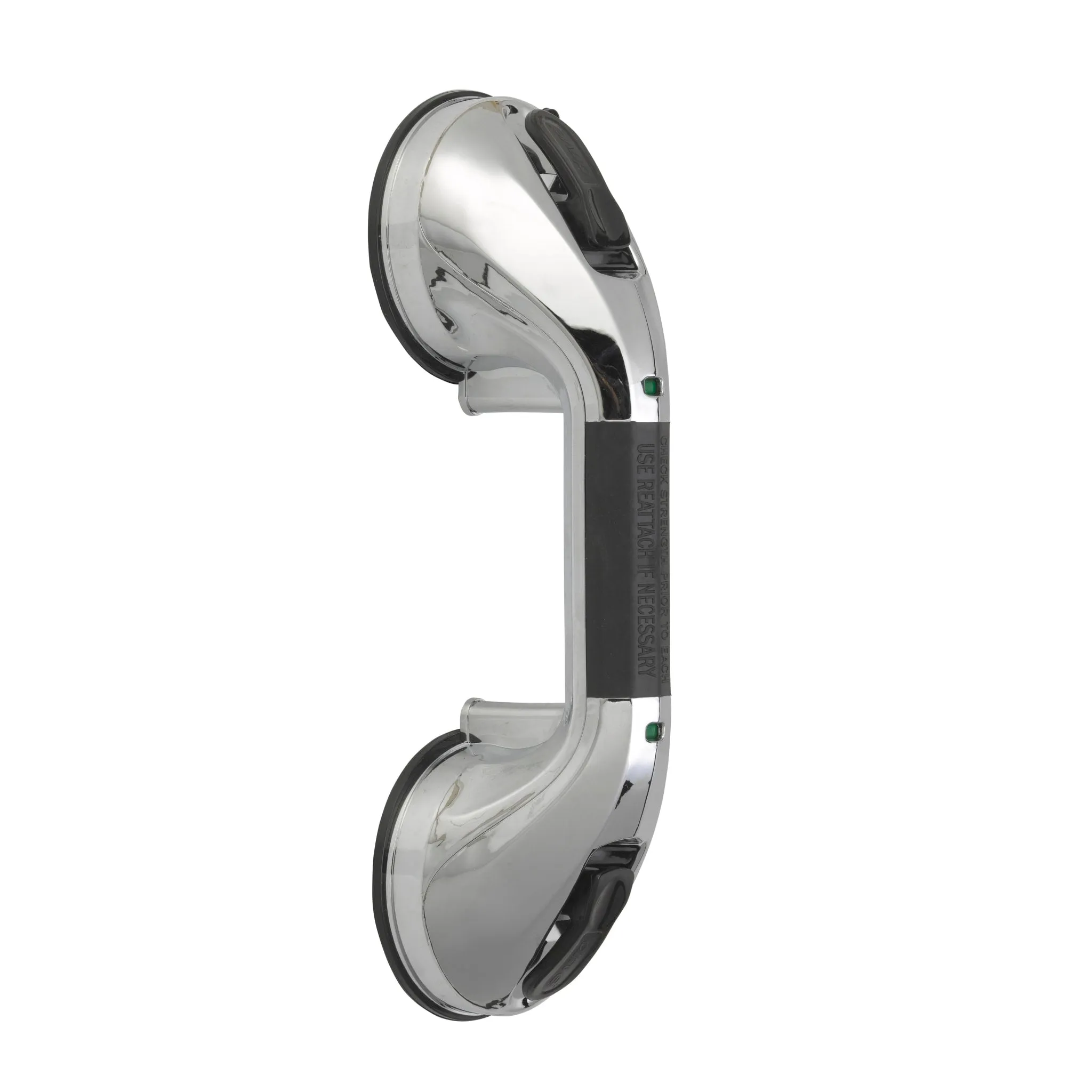 Suction Cup Grab Bar, 12", Chrome and Black