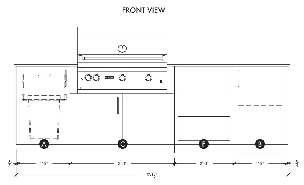 Urban Bonfire Prairie 36 Outdoor Kitchen