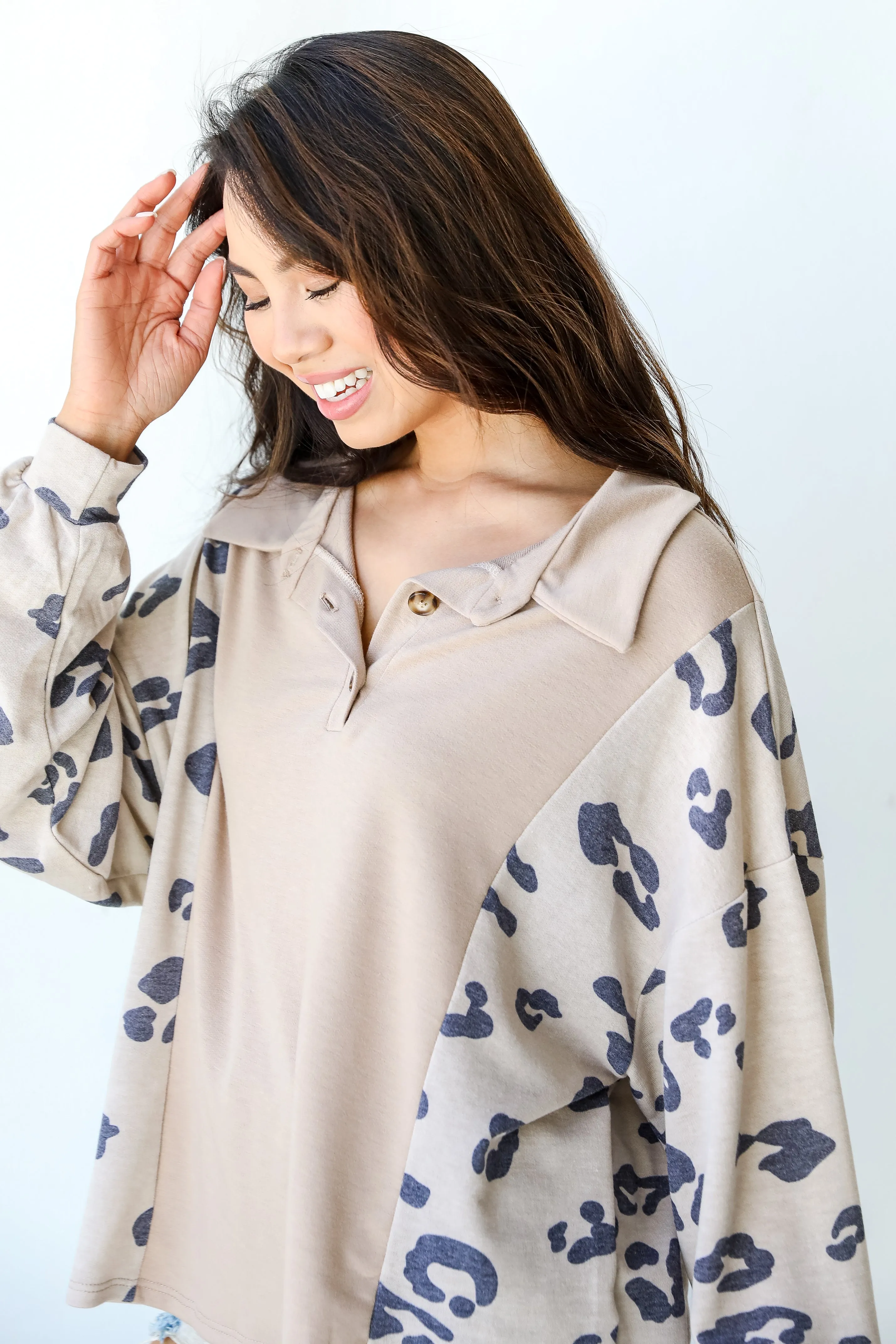 Wild Trend Leopard Collared Top