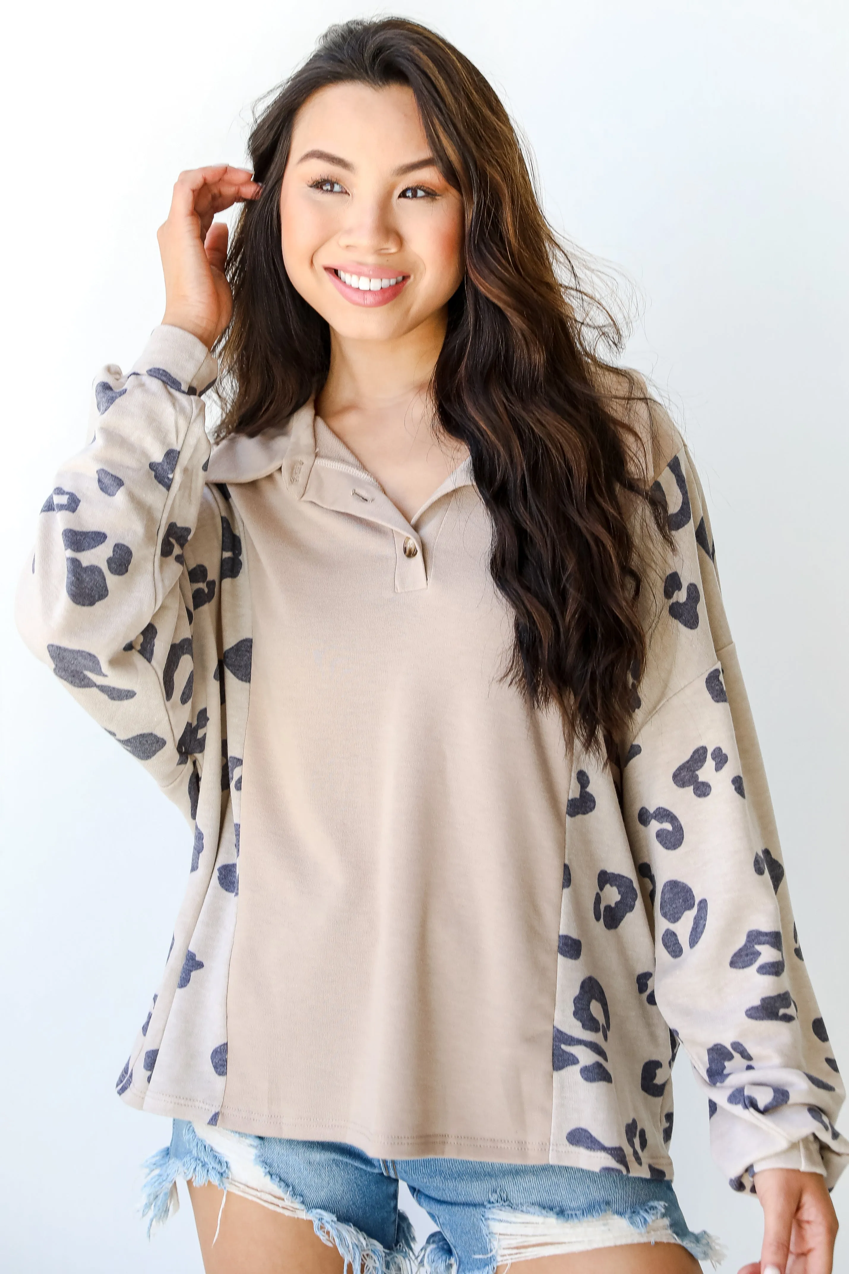 Wild Trend Leopard Collared Top