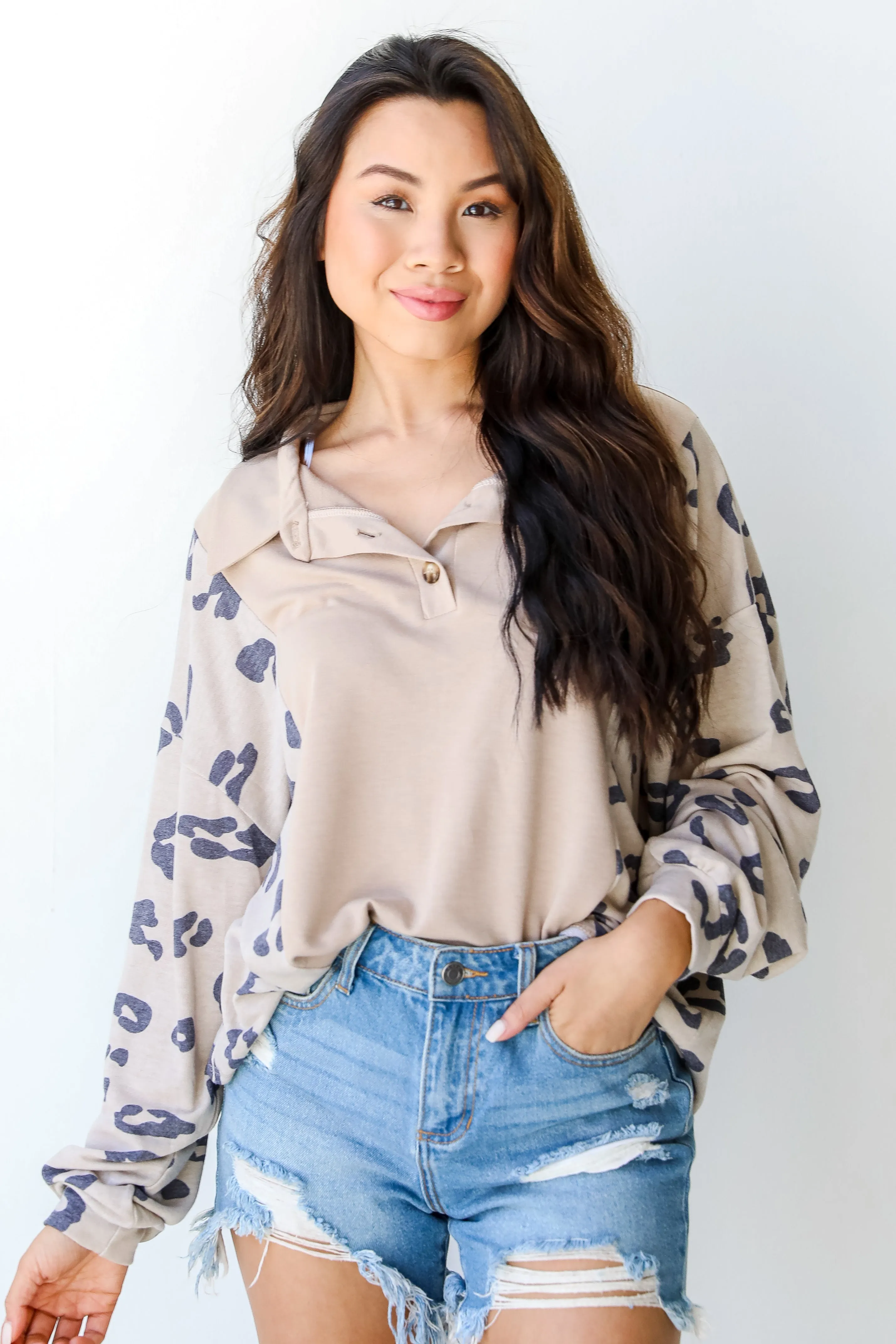 Wild Trend Leopard Collared Top
