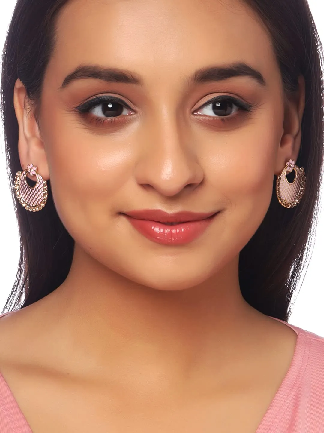 Yellow Chimes Stud Earrings for Women Set of 3 Pairs Gold-Plated Studded Stone Multicolor Stud Earrings For Women and Girls